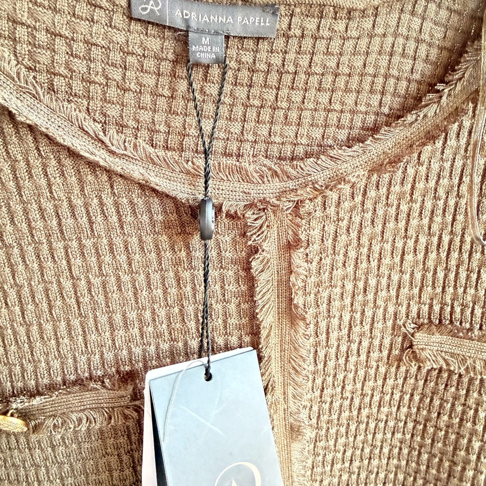 NWT Adrianna Papell Dress Women Waffle Knit Three Quarter Sleeve Fatigue, size M - Picture 10 of 11